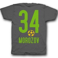Именная футболка со спортивным шрифтом и футбольным мячом #11